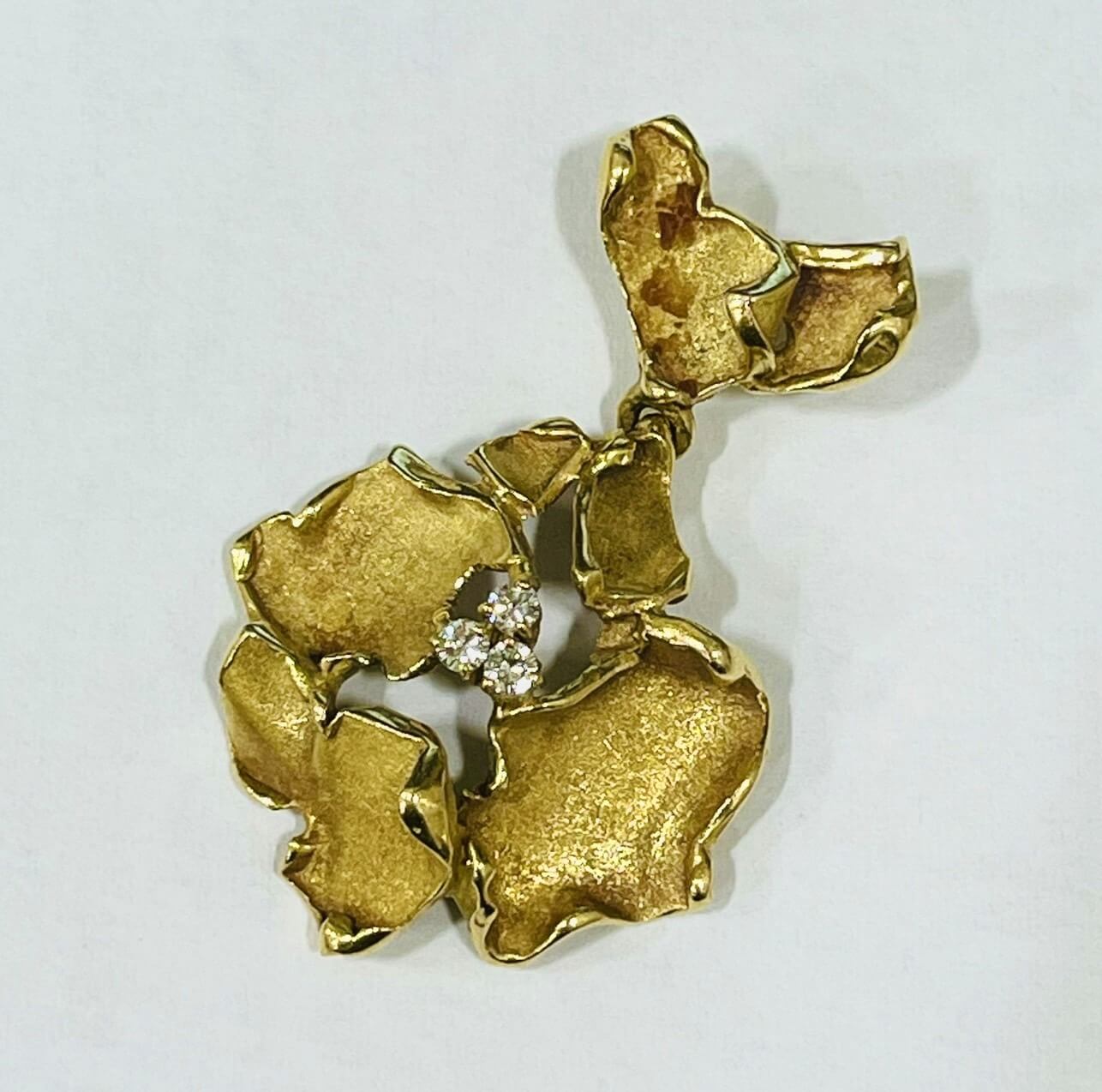 18金(K18) ペンダントトップ メレダイヤ付き