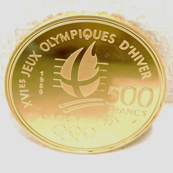 22金(K22) フランス アルベールビル五輪記念500フラン金貨