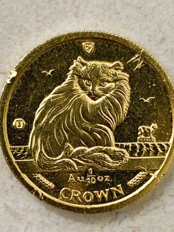 24金(K24) マン島キャット金貨 1/10oz